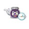 Cartoon character style grape jam having clock
