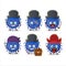 Cartoon character of substance virus with various pirates emoticons