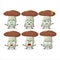 Cartoon character of suillus mushroom with what expression