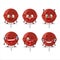 Cartoon character of sweet strawberry lollipop with smile expression