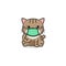 Cartoon character tabby cat wearing protective face mask