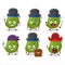 Cartoon character of virus desease with various pirates emoticons