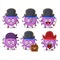 Cartoon character of virus particle with various pirates emoticons