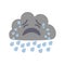 Cartoon Character Weather Forecast Sign Crying Cloud. Vector