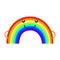 Cartoon Character Weather Forecast Sign Happy Rainbow. Vector