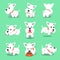 Cartoon character white scottish terrier dog poses