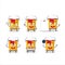 Cartoon character of yellow paint bucket with various chef emoticons