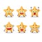 Cartoon character of yellow starfish with smile expression