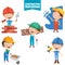 Cartoon Characters Of Construction Professions