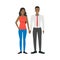Cartoon Characters People African American Couple. Vector