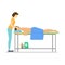 Cartoon Characters People and Massage Procedure with Aroma Oils. Vector