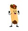 Cartoon cheerful burrito funny fast food character