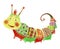 Cartoon cheerful caterpillar
