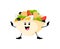 Cartoon cheerful funny salad bowl character