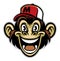 Cartoon of cheerful monkey face