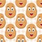 Cartoon Cheerful Potato Seamless Pattern