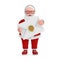 Cartoon Cheerful Santa Claus Granpa with White Blank Envelope. 3d Rendering