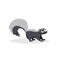 Cartoon cheerful skunk. Forest North America animal. Flat with simple gradients trendy design.