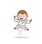 Cartoon Cheerful Spaceman Jumping in Excitement Vector Illustration