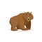 Cartoon cheerful standing red bear. Forest Europe and North America animal. Flat with simple gradients trendy design.