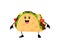 Cartoon cheerful taco funny fast food character