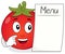 Cartoon Cheerful Tomato with Blank Menu