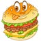 Cartoon cheeseburger burger hamburger