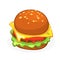 Cartoon Cheeseburger or Hamburger icon