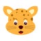 Cartoon cheetah head,animal head vector.Cheetah head sticker.