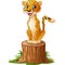 Cartoon cheetah sitting on the tree stump