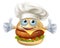 Cartoon chef burger mascot character