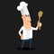 Cartoon chef character whith a spoon