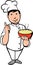 Cartoon Chef cook bowl soup