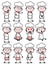 Cartoon Chef Different Poses - Set of Concepts Vector illustrations