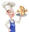 Cartoon Chef Hotdog Thumbs Up