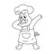 cartoon chef pig is doing dubbing