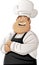 cartoon chef wearing apron and hat.