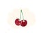 cartoon cherries with thought bubble