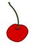 Cartoon cherry icon. Vector illustration isolated on white