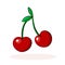 Cartoon cherry isolated on white background