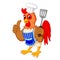 Cartoon chicken chef