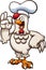 Cartoon chicken chef making the delicious hand sign