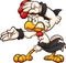 Cartoon chicken striking a karate pose