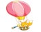 Cartoon chicks and cute squirrel air balloon ride