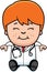 Cartoon Child Doctor Sitting