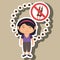 cartoon child girl fast food danger symbol