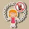 cartoon child girl fast food danger symbol