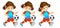 Cartoon child - girl - playing football - activity