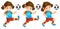Cartoon child - girl - playing football - activity