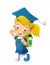 Cartoon child going to school - illustration for children